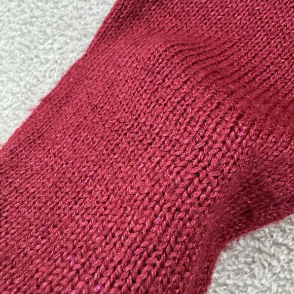 Beverly Mehe Sweater S Red Silk Knit Cardigan Button Front 3/4 Sleeve Rhinestone - Picture 6 of 14